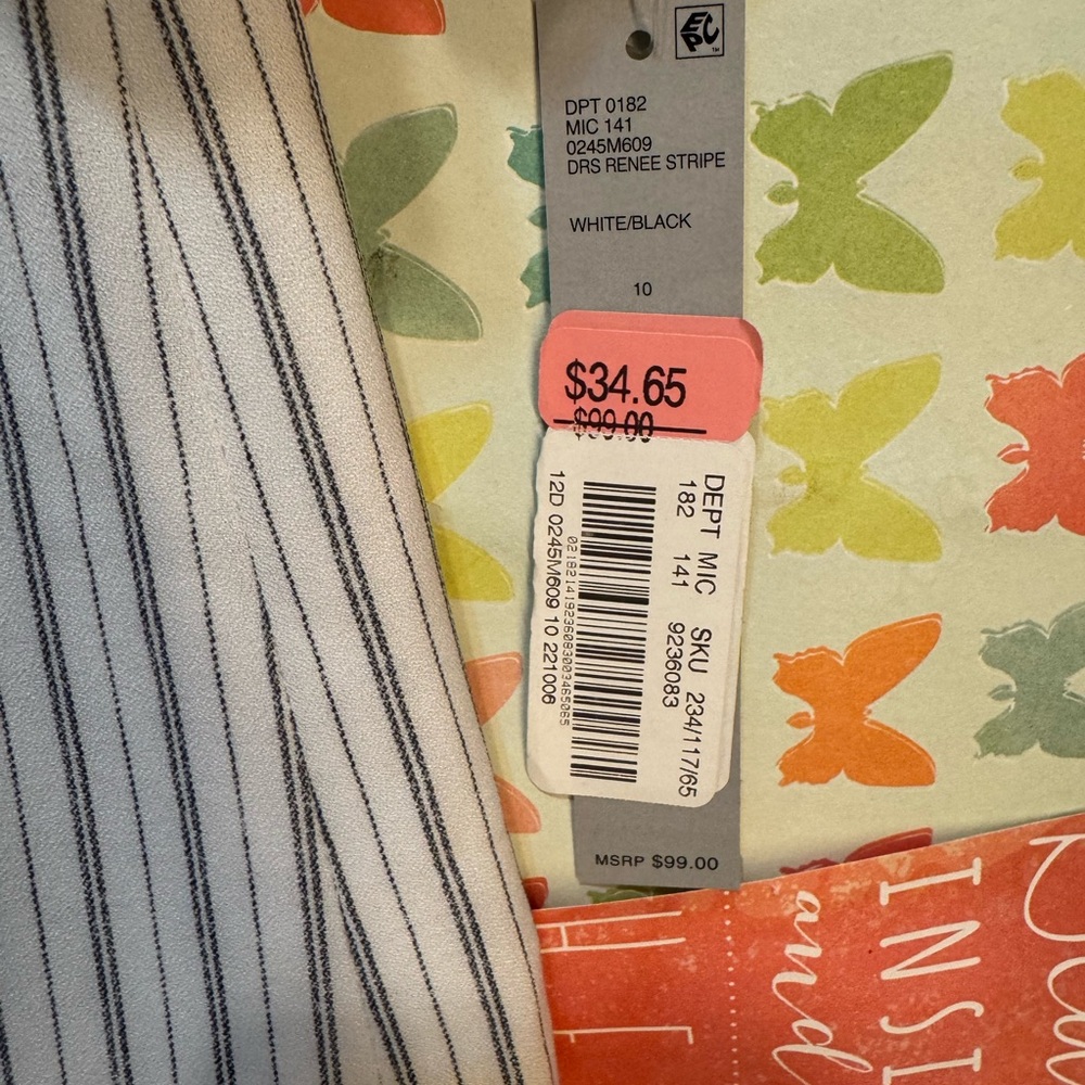 NWT Preston & York Navy and White Striped Dress 10 - Picture 5 of 8